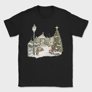 Christmas Tree Snowscape, Tricou Barbati (Unisex)
