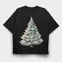 Christmas Tree Snowy, Tricou Oversize Barbati (Unisex)