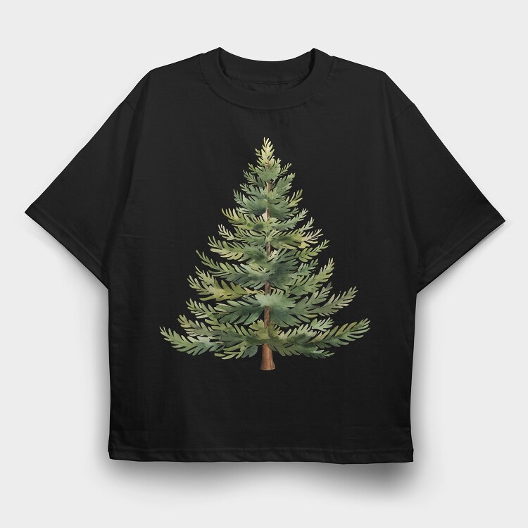 Christmas Tree Woodland, Tricou Oversize Barbati (Unisex)