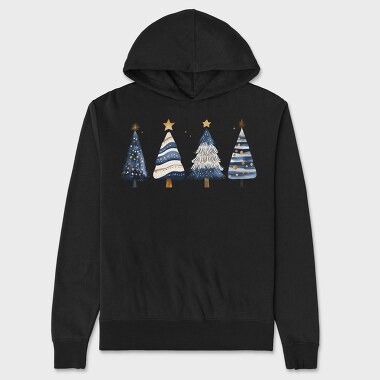 Christmas Trees Serenity, Hanorac Oversize Barbati (Unisex)