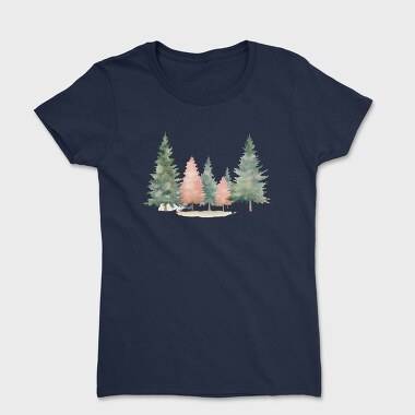 Christmas Trees Snowy, Tricou Femei