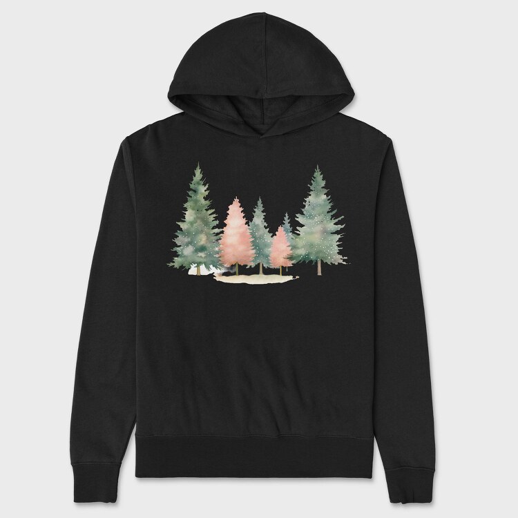 Christmas Trees Snowy, Hanorac Oversize Barbati (Unisex)