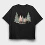 Christmas Trees Snowy, Tricou Oversize Barbati (Unisex)