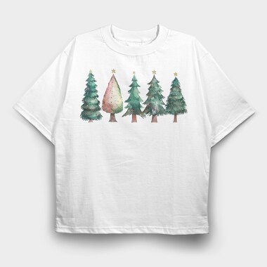 Christmas Trees Sublimation, Tricou Oversize Barbati (Unisex)