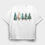 Christmas Trees Sublimation, Tricou Oversize Barbati (Unisex)