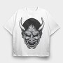 Demon Horns Grin, Tricou Oversize Barbati (Unisex)