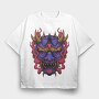 Demon Mask, Tricou Oversize Barbati (Unisex)