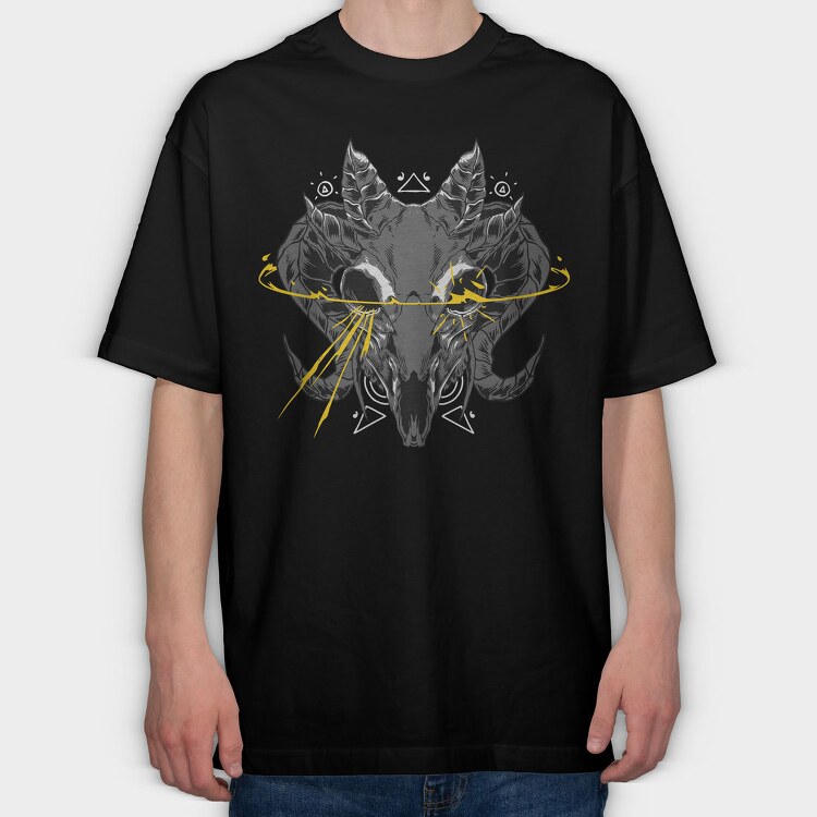 Demon Skull Glow, Tricou Oversize Barbati (Unisex)
