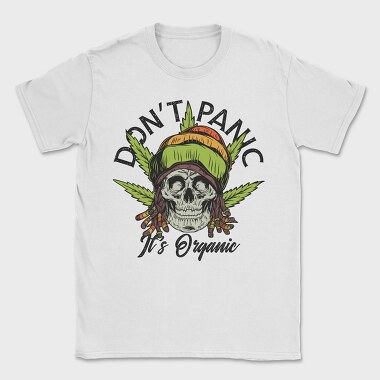 Dont Panic Weed Skull, Tricou Barbati (Unisex)