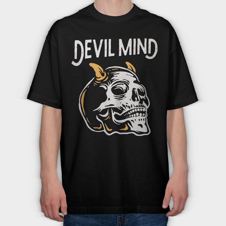 Devil Mind Cat, Tricou Oversize Barbati (Unisex)