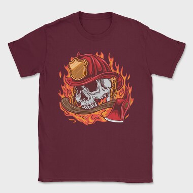 Firefighter Skull, Tricou Barbati (Unisex)