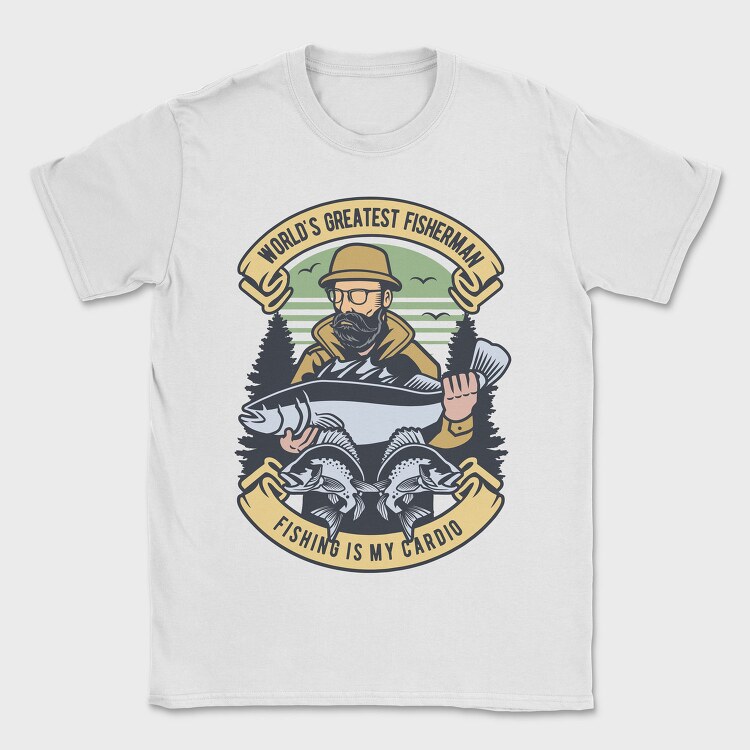 Fishing Cardio Fisherman, Tricou Barbati (Unisex)