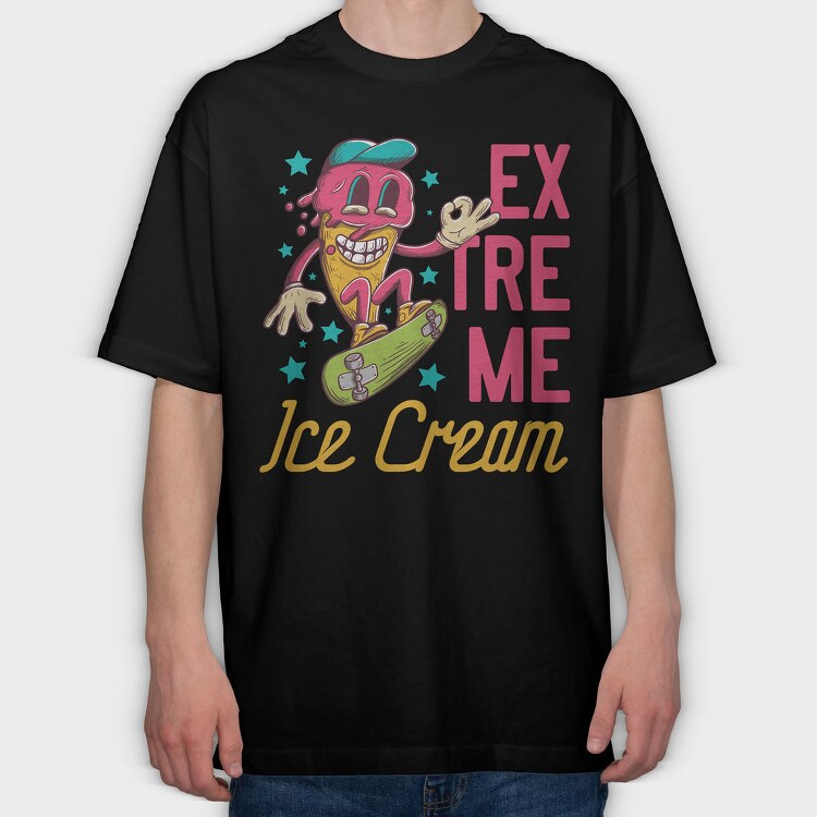 Ice Cream Skate Ok, Tricou Oversize Barbati (Unisex)