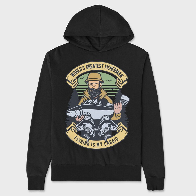 Fishing Cardio Fisherman, Hanorac Oversize Barbati (Unisex)