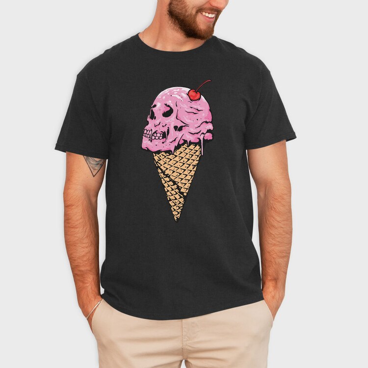 Icecream Skull Cherry, Tricou Barbati (Unisex)