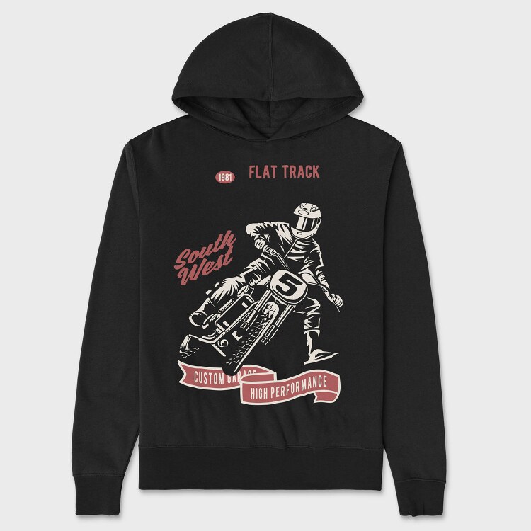 Flat Track Rider, Hanorac Oversize Barbati (Unisex)