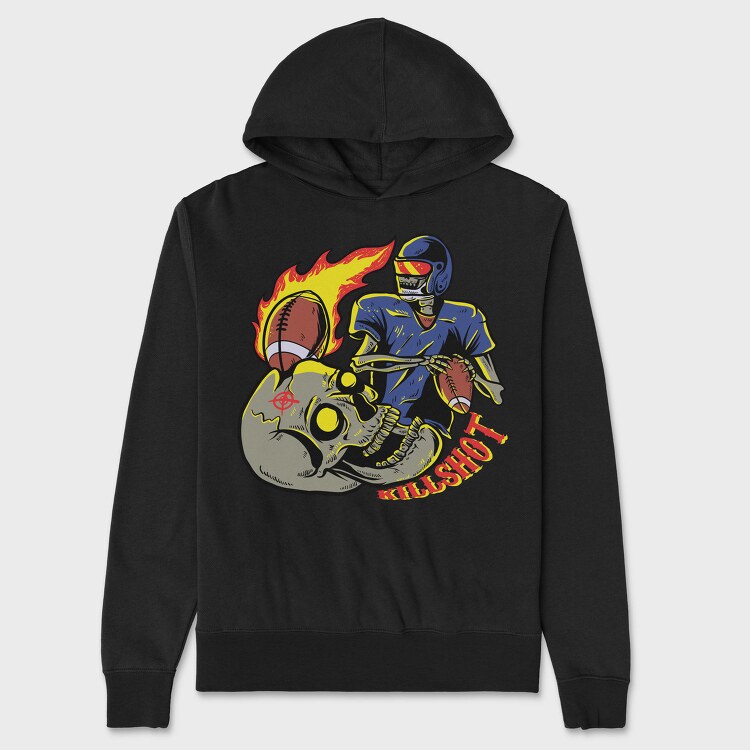 Football Fire Skull, Hanorac Oversize Barbati (Unisex)