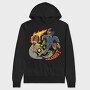 Football Fire Skull, Hanorac Oversize Barbati (Unisex)