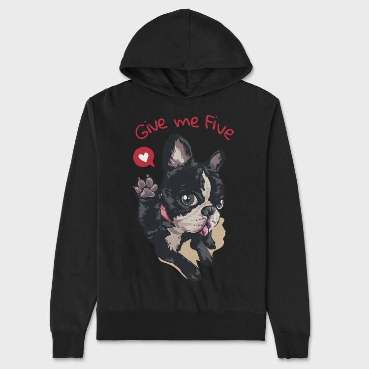 Frenchie Five Love, Hanorac Oversize Barbati (Unisex)