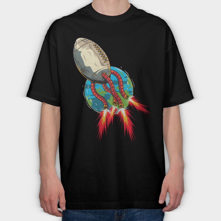 Football Planet Blast, Tricou Oversize Barbati (Unisex)
