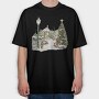 Christmas Tree Snowscape, Tricou Oversize Barbati (Unisex)