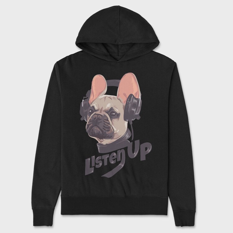 Frenchie Tunes Up, Hanorac Oversize Barbati (Unisex)