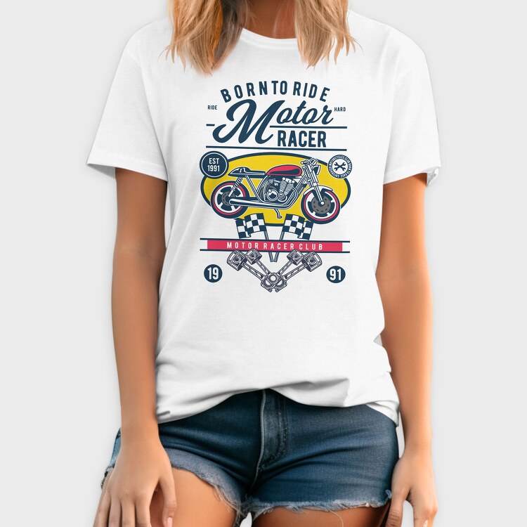 Born To Ride Racer, Tricou Barbati (Unisex)