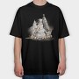 Christmas Snowman Buddy, Tricou Oversize Barbati (Unisex)