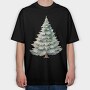 Christmas Tree Snowy, Tricou Oversize Barbati (Unisex)