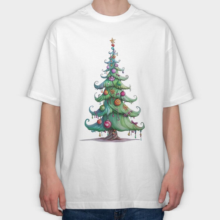 Christmas Tree Candy, Tricou Oversize Barbati (Unisex)