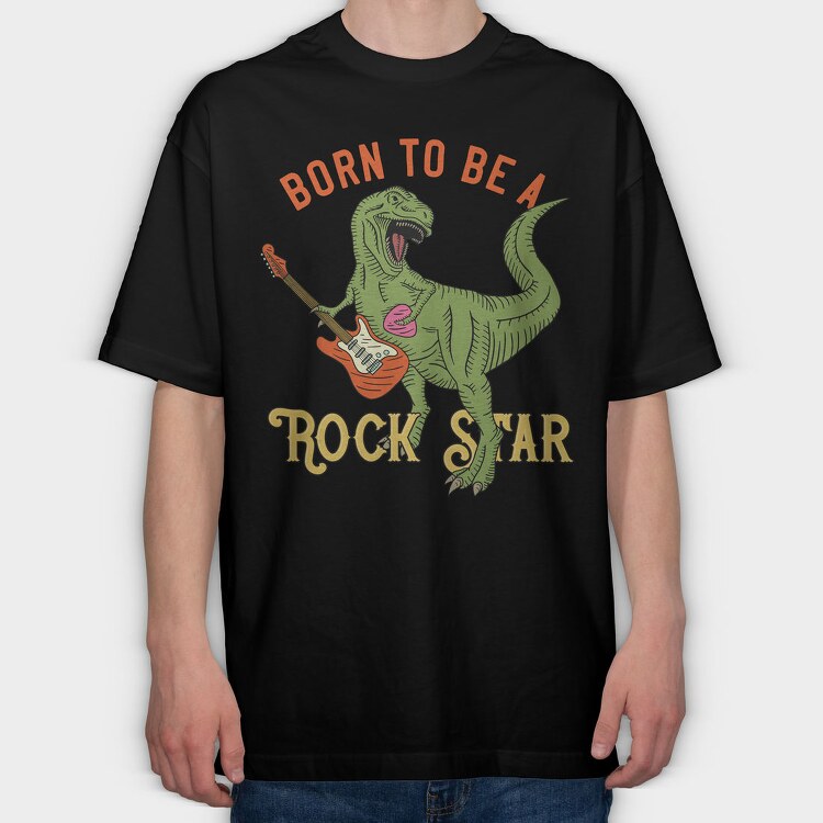 Born To Rock Star, Tricou Oversize Barbati (Unisex)