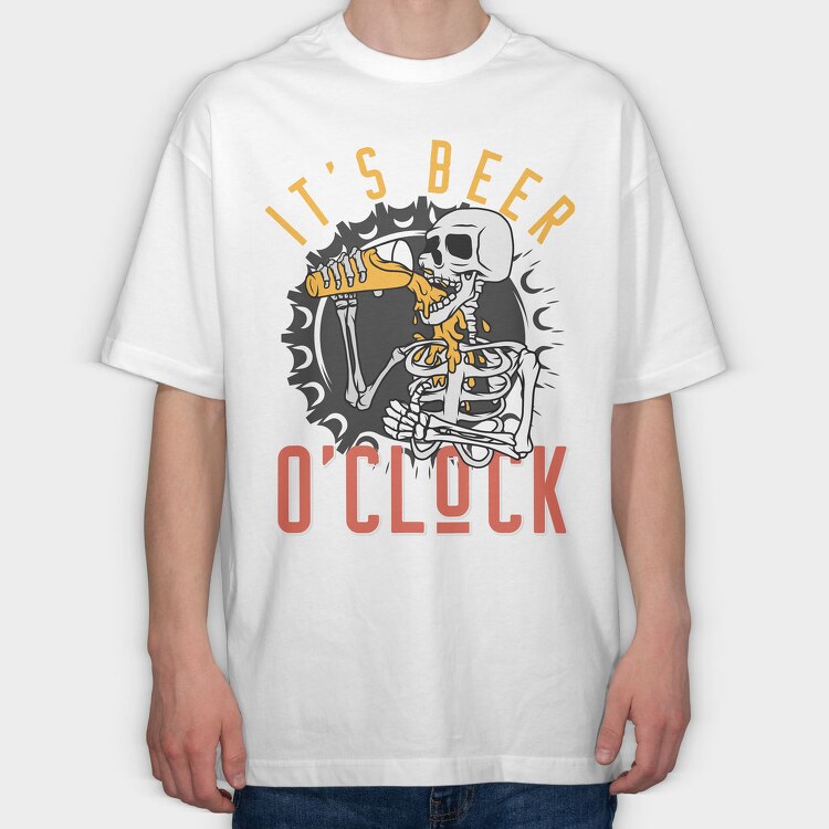 Its Beer Oclock, Tricou Oversize Barbati (Unisex)