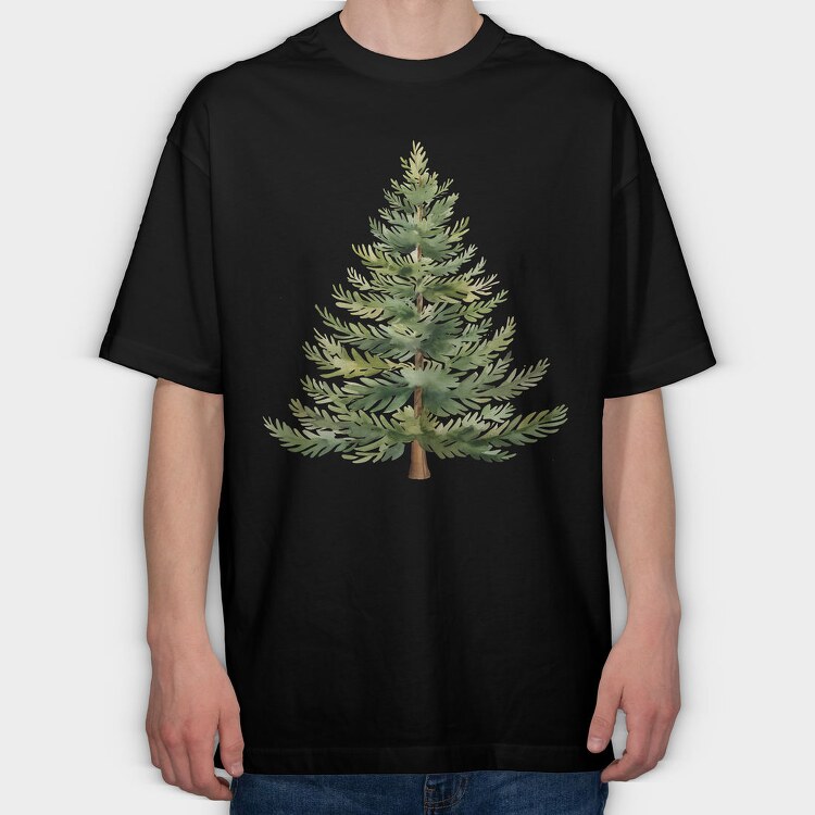 Christmas Tree Woodland, Tricou Oversize Barbati (Unisex)
