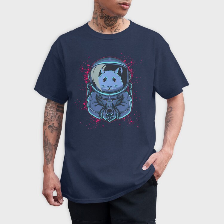 Space Cat Astronaut, Tricou Barbati (Unisex)