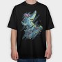 Skate Shark Neon, Tricou Oversize Barbati (Unisex)