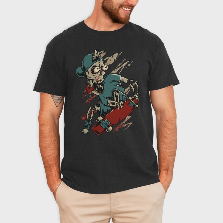 Skate Zombie, Tricou Barbati (Unisex)