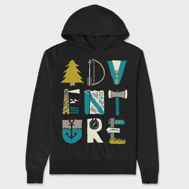 Lighthouse Adventure Map, Hanorac Oversize Barbati (Unisex)