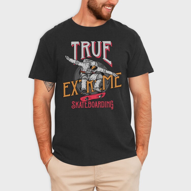 True Extreme Skateboarding, Tricou Barbati (Unisex)