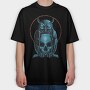 Owl Skull Emblem, Tricou Oversize Barbati (Unisex)