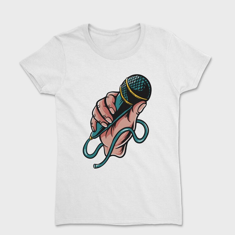 Microphone Fist Grip, Tricou Femei