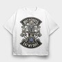 Motocross Skeleton Racer, Tricou Oversize Barbati (Unisex)