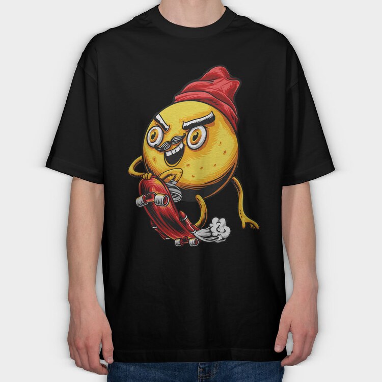 Skateboard Emoji, Tricou Oversize Barbati (Unisex)