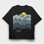 Mountain Tent Sunrise, Tricou Oversize Barbati (Unisex)