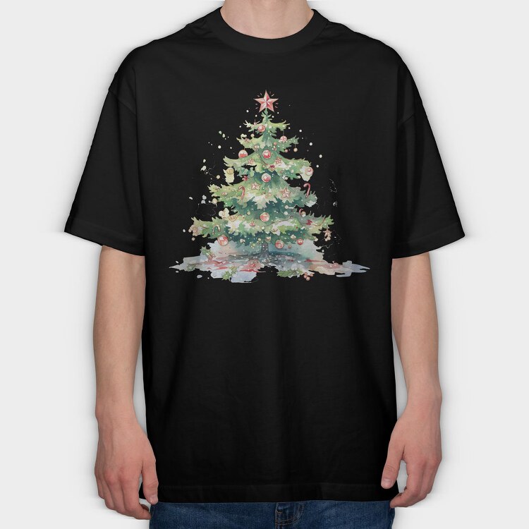 Christmas Tree Ornaments, Tricou Oversize Barbati (Unisex)