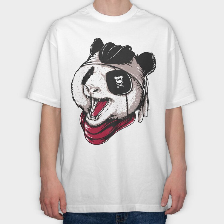 Panda Pirate Roar, Tricou Oversize Barbati (Unisex)