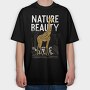 Nature Beauty Giraffe, Tricou Oversize Barbati (Unisex)