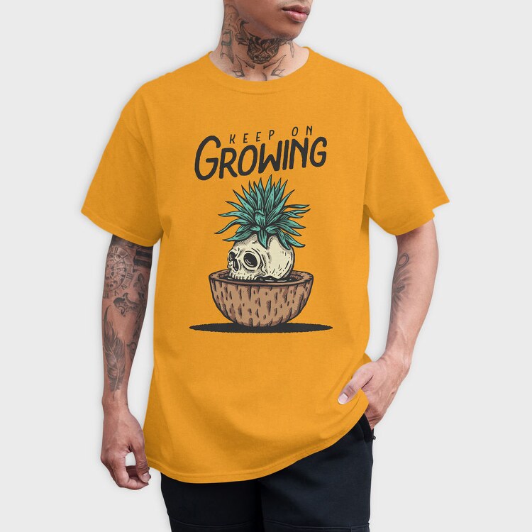 Keep On Growing Skull, Tricou Barbati (Unisex)
