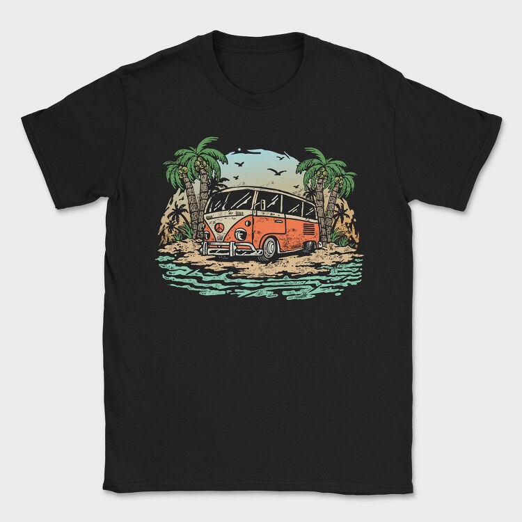Peace Bus Beach, Tricou Barbati (Unisex)