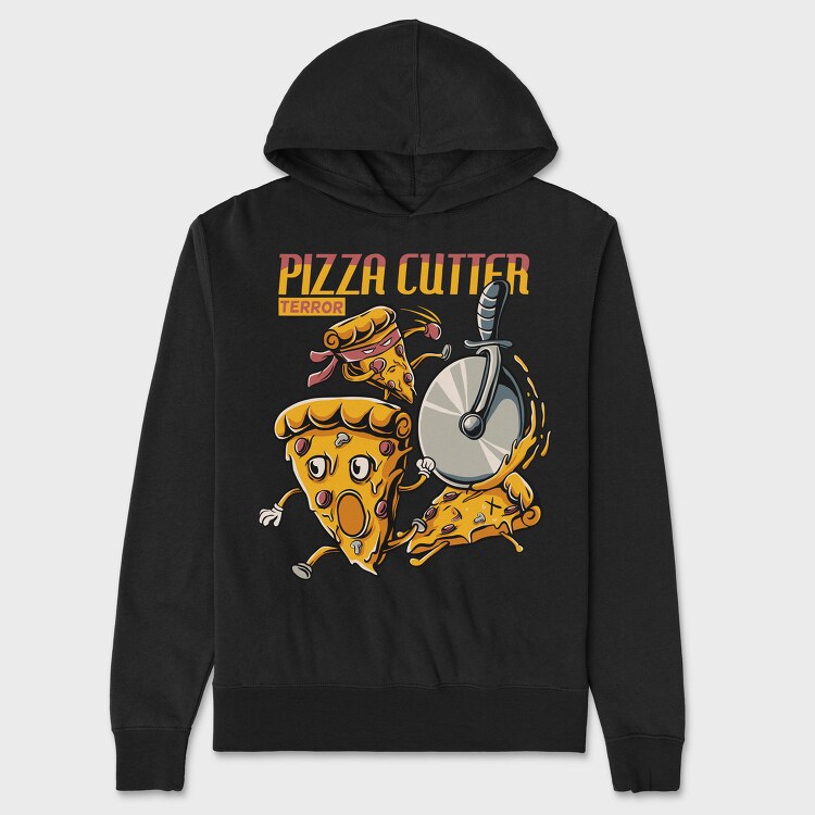 Pizza Cutter Terror, Hanorac Oversize Barbati (Unisex)