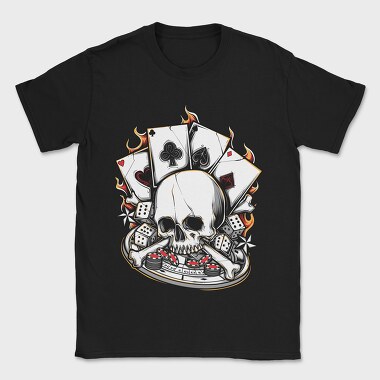 Poker Skull Bones, Tricou Barbati (Unisex)
